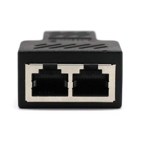 RJ45 Splitter Adapter 1 To 2 Ways Dual Female Port CAT5/6 LAN Ethernet Cable c