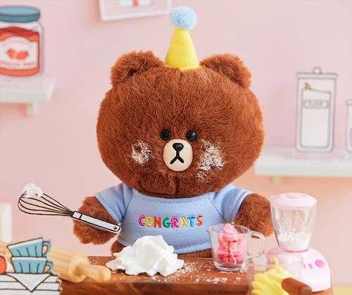 Muñeca de peluche Line Friends marrón con temática de celebración baby shower fiesta de cumpleaños - Imagen 9 de 9