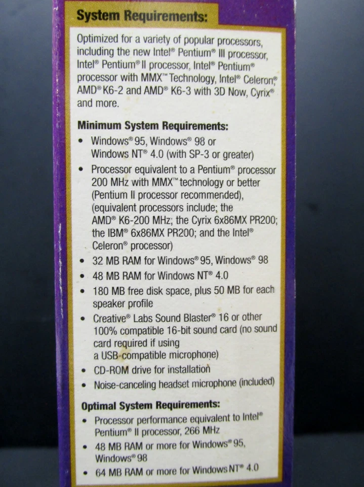 L&H Voice Xpress Finanzas Personales, W 95/98/NT 4.0, 1999, Nunca Usado Foto 3 de 3