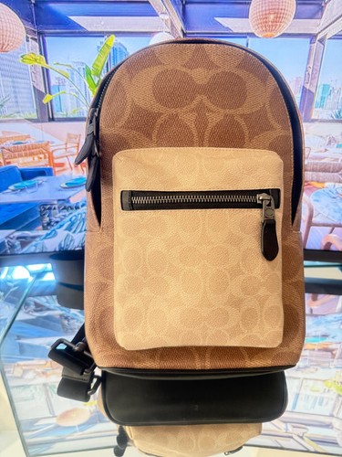 Coach Men's West Pack In Blocked Signature Canvas bag CAB60 - 第 1/2 張圖片