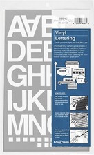 Chartpak Self-Adhsv Vinyl Cap Letters and Numbers, 1-1/2", Wh, 45/Pack 01046 