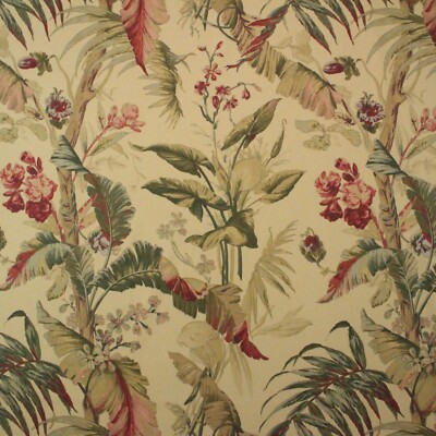 BRAEMORE BAMBOO VINTAGE BEIGE TROPICAL FLORAL MULTIPURPOSE FABRIC BY YARD 54''W