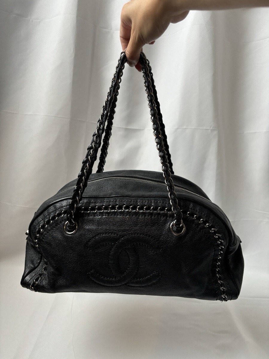 VINTAGE CHANEL キルティング　ボーリング　ボストンバッグ 黒　レア VINTAGE CHANEL キルティングボーリングボストンバッグ 黒レア