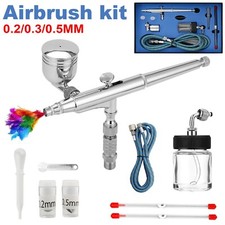 Mini Airbrush Kit Handheld Dual Action Spray Gun Air Brush Gun Multi-Size Nozzle