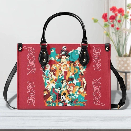 Personalized Disney Family  New Version Luxury Women PU Leather Handbag, Gift