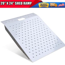 Shed Ramp for Riding Mower & Lawn Equipment Anti-Slip Punch Plate Ramp 29" x 24"