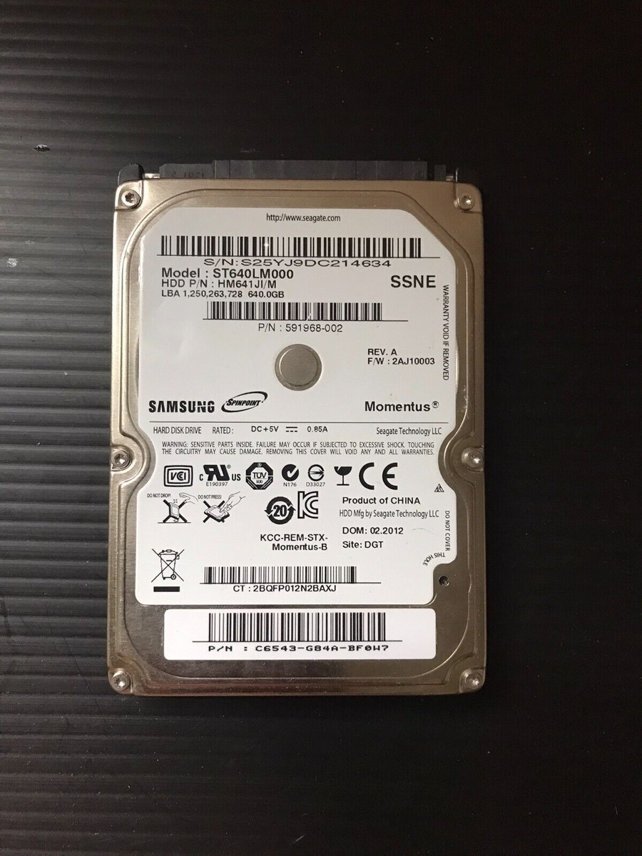 Samsung Momentus 640gb SATA HDD Hard Drive Laptop Hm641ji for sale