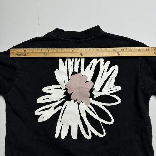 Stella McCartney Kids Painted Daisy Side Zip Crew Neck Sweater In Black Size: 12 - Picture 9 of 14