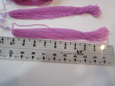 Pinkish Purplish Glass seed Bead each Hank has 22 strands @ 10'' loop 2 pc unit