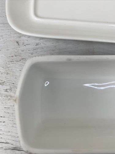 Crate & Barrel White Covered Butter Dish 8x3” Microwave/Dishwasher Safe - Picture 5 of 8