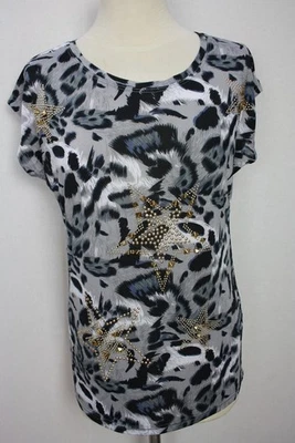 Damen Sommer Shirt Tunika Leo Sterne aus Nieten Viskose MODERN TIMES Gr.40(S/M) - Bild 1 von 4