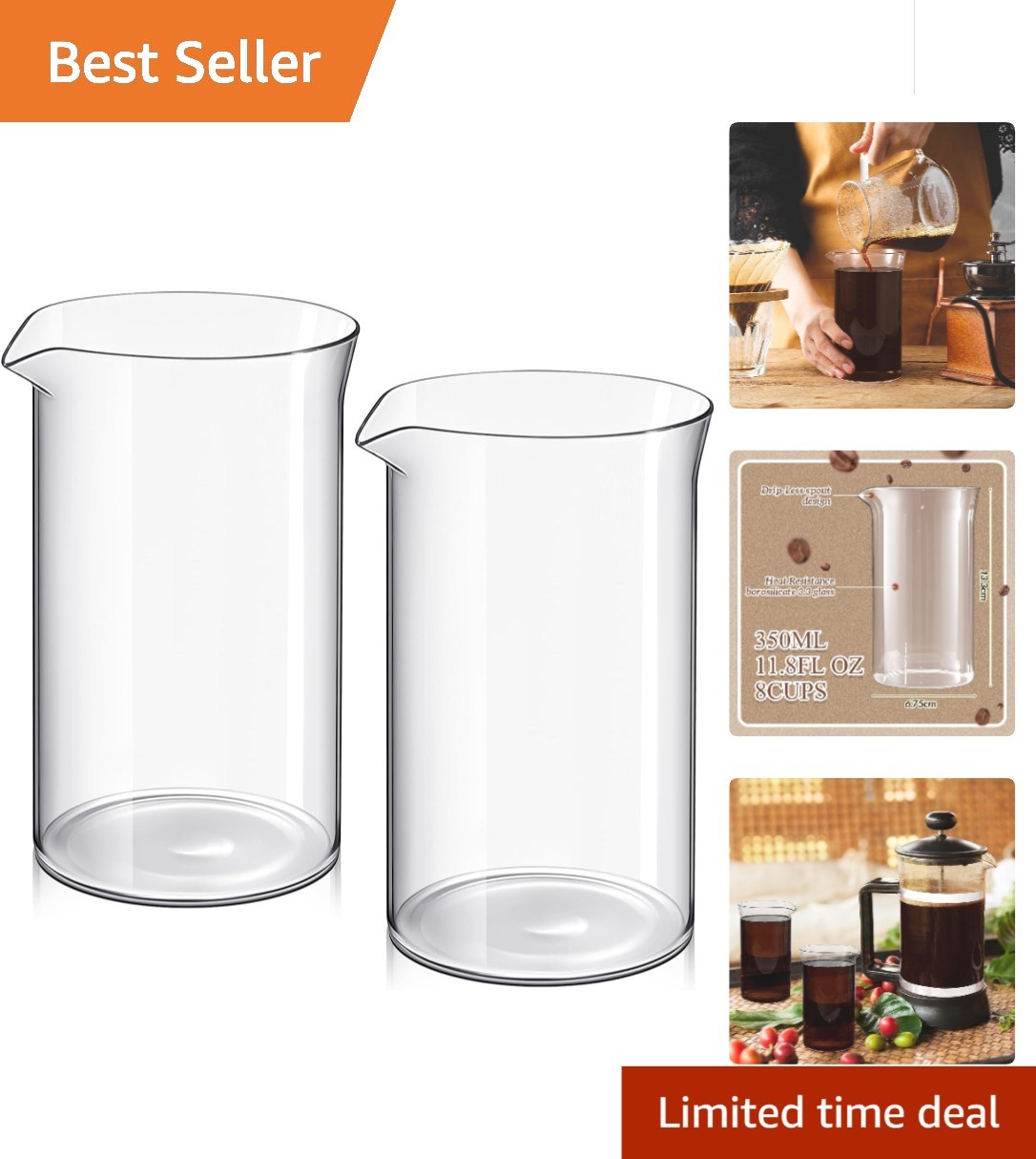 Replacement Glass Universal Beaker For Tea And Coffee