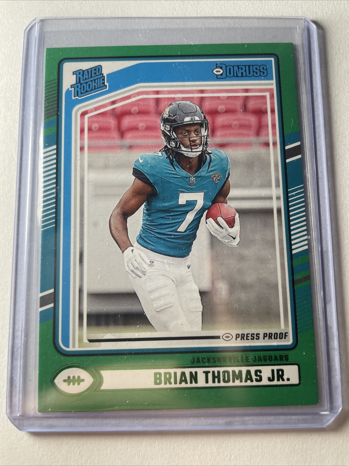 2024 Panini Donruss - Rated Rookie Brian Thomas Jr. #313 Press Proof Green (RC)