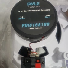 Pyle Pair Flush Mount In-wall In-ceiling 2-Way Home Speaker System PDIC1681RD