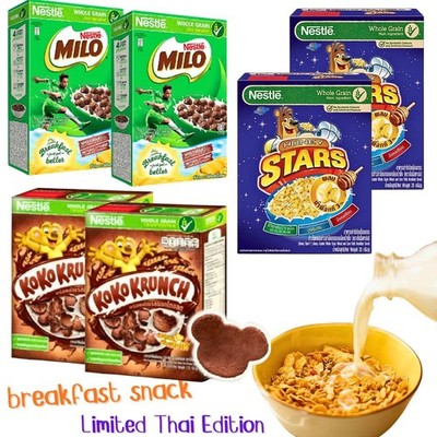 Thai Nestlé Cereal Set 6 Flavors MILO KOKO KRUNCH HONEY STARS Breakfast Snack