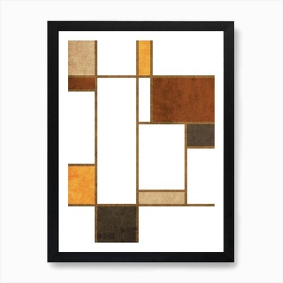 Mondrian Grid White 1 Art Print Framed Wall Art Poster Canvas Print Picture