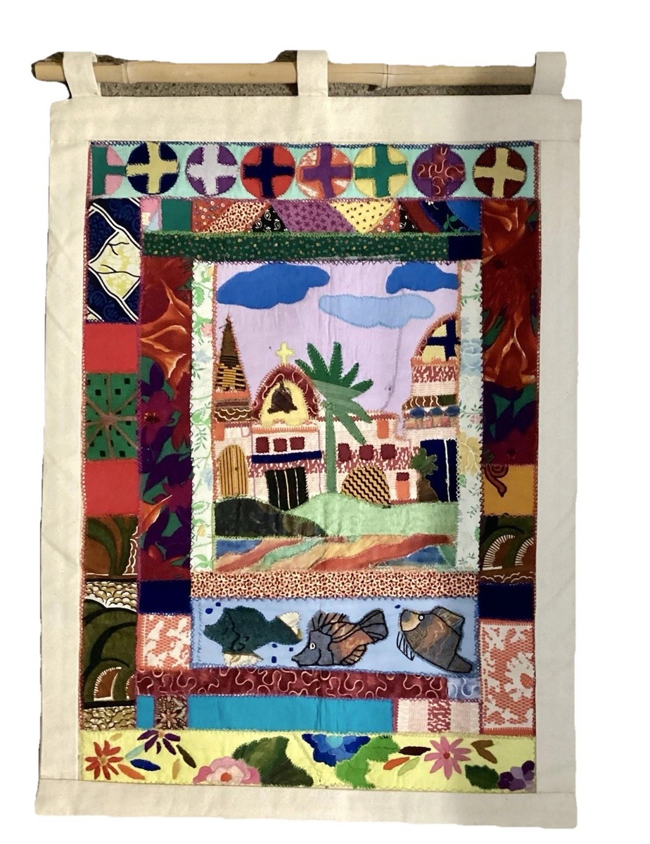 African Wall Art appliqué & Embroidery Patchwork Tapestry 20x29