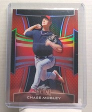 CHASE MOBLEY 2025 Leaf Metal Baseball RED PRISMATIC #2/25. Cleveland Guardians.