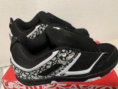 DVS MEN'S GAMBOL BLACK / WHITE NUBUCK SKATE SHOES BANDANA PASLEY FIRE ! WOW