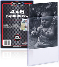BCW 4X6 Photo  Postcard Topload Holders   25 Pack  Blue-Tinted 4X6 Toploader P