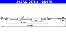 ATE HANDBREMSSEIL 1081mm passend für FORD MAVERICK | 24.3727-0675.2
