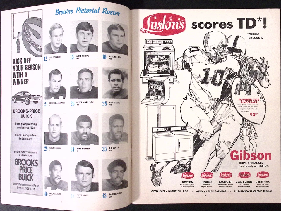 1971 Baltimore Colts Football Program vs. Cleveland Browns TICKET STUBS - Image 4 of 4