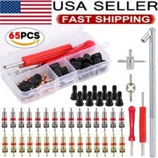 65pcs Valve Stem Installation Remover Repair Tool Puller Car Tire Plug Core Us