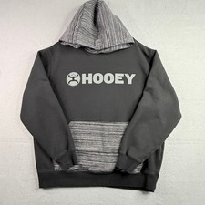 Hooey Hoodie Sweatshirt Mens XL Black Hand Pocket Western Cowboy