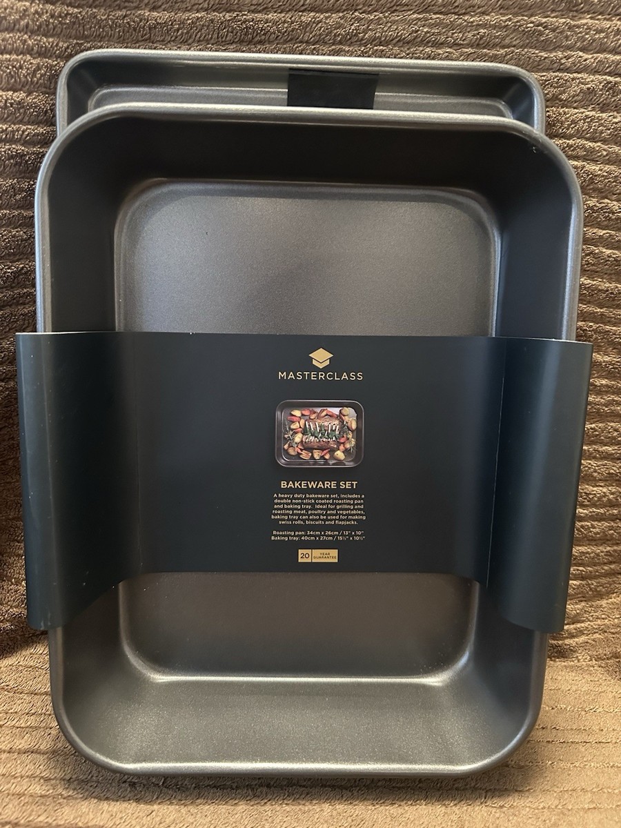 Master Class Non-Stick Roasting Pan Oven Tray Twin Pack UK