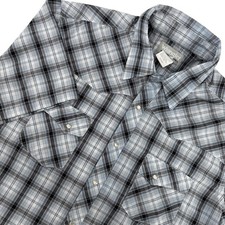 Wrangler Wrancher Pearl Snap Shirt Mens XL Plaid Short Sleeve Western Cowboy