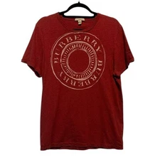 Burberry red circular logo short sleeves t shirt size Medium