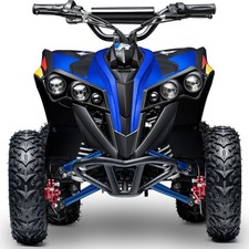 MotoTec E-Bully 36V 1000W Kids Electric ATV Blue Quad 4-Wheeler FNR Disc Brakes