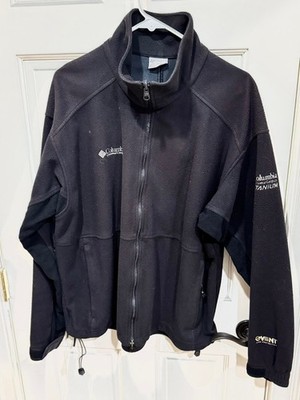 Columbia Jacket Mens XL Black Titanium Softshell Fleece Windblock
