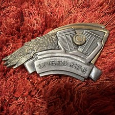 LIVE TO RIDE Eagle Wing  V-Twin Engine Belt Buckle Biker Rider Buckle