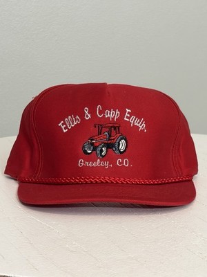 Vintage Ellis & Cabb Equip Greeley CO Tractor Snapback Hat Farm Rope Cap