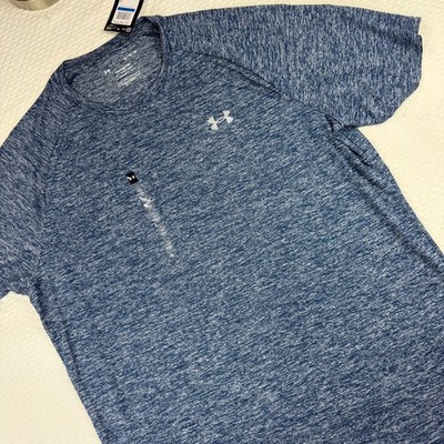 NWT Under Armour Tech 2.0 T Shirt Mens Size XL Blue Heathered Logo Short Sleeve