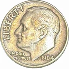90% Silver - 1964-D Roosevelt Dime  -Coin pictured is what you will receive