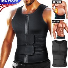 Men's Sauna Suit Sweat Vest Neoprene Shirt Body Shaper Weight Loss Waist Trainer