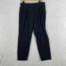 Babaton Pleated Tapered Pants Mid Rise Womens 8 Black Minimalist Workwear