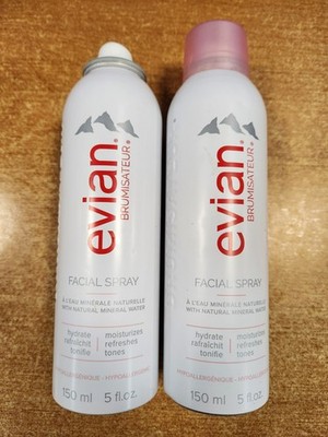 2 Pk: Evian Facial Spray Moisturizes & Refreshes 5 oz ea NO LIDS (Exp 3/27)  W3B