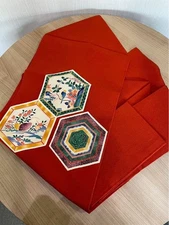 Nagoya Obi Silk Red with Signature