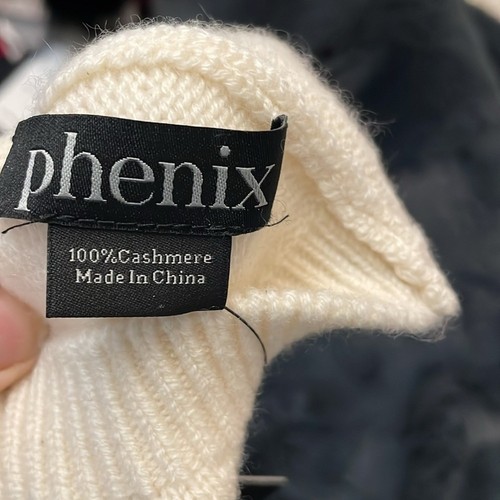 PHENIX Ivory Cashmere Beret Beanie New $120 - Photo 3 sur 5