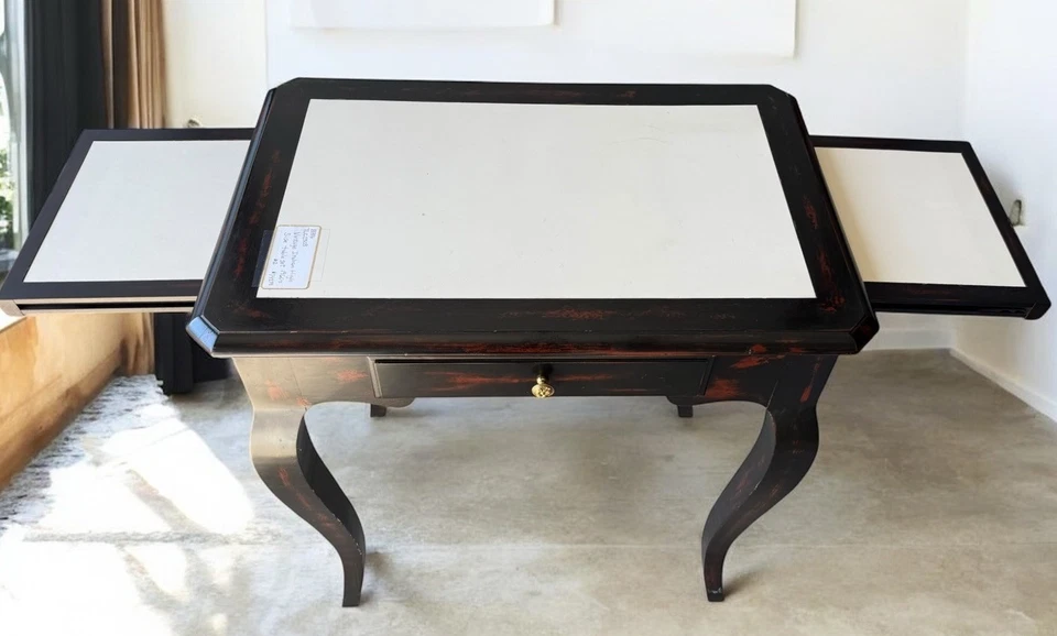 Conjunto de mesa console vintage italiano estilo rococó folha deslizante - Imagem 4 de 4