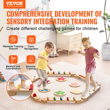Balance Beam Stepping Stones, 6 PCS Wooden Toddler Balance Boards, Montessori T