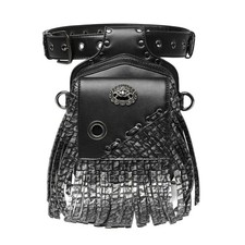 Steampunk Waist Bag Fanny Pack Gothic Tassel Leather Shoulder Crossbody Bags
