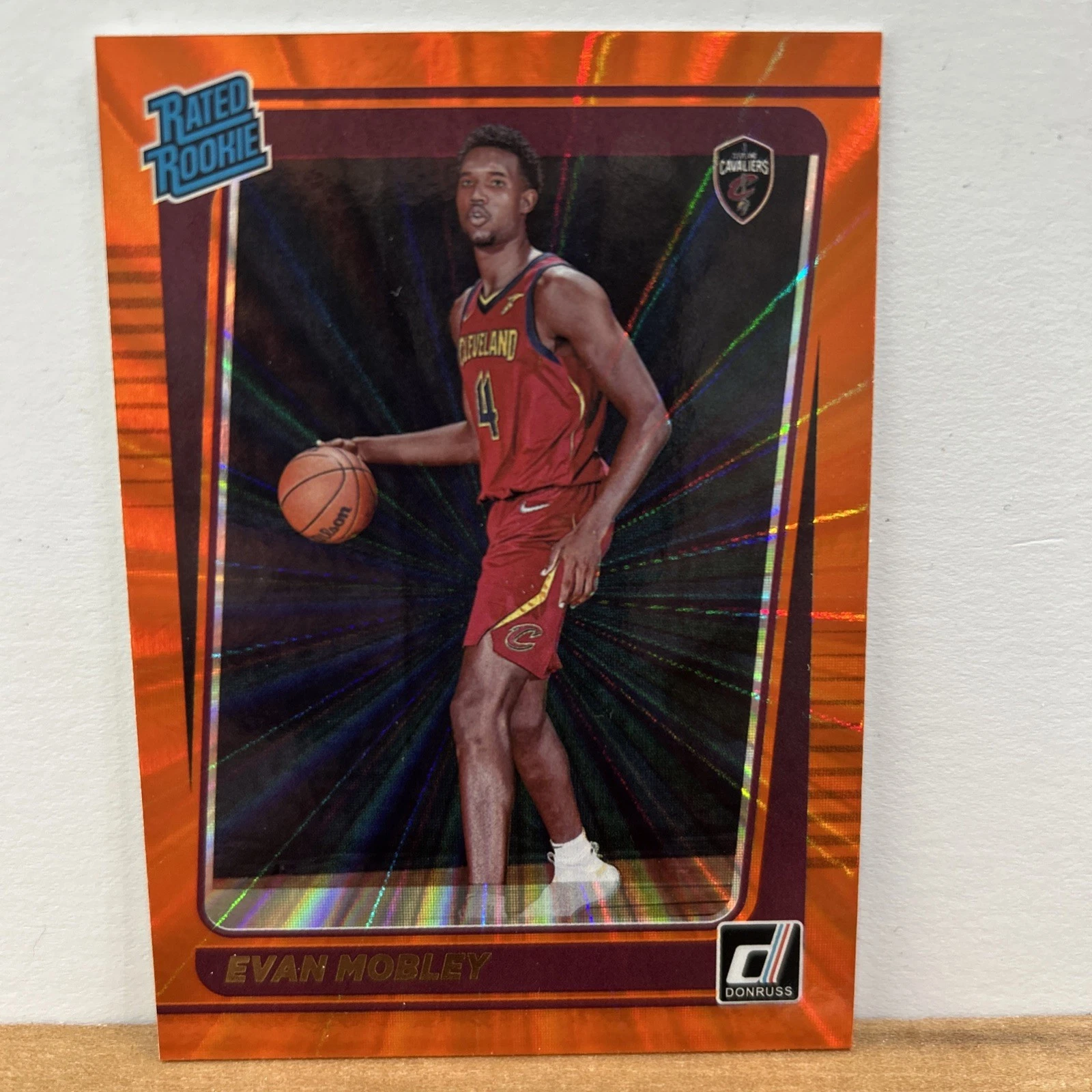 Evan Mobley 2021-22 Panini Donruss Rated Rookie Orange Laser RC #225