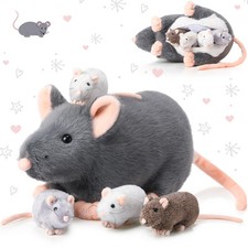 5 Pcs Rat Stuffed Animals Set 14'' Large Mommy Rat Plush with 4 Small Stuffed...