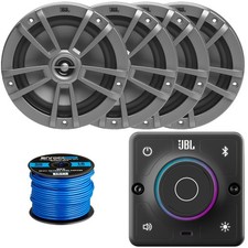 JBL AURA-BT-M Marine 2-Way Receiver, 4x 6.5" 180W Multi-Element Speakers, Wire