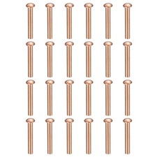 200 Pcs Copper Solid Rivets, 0.12"x0.79" Half Round Head Rivet Metal Fasteners