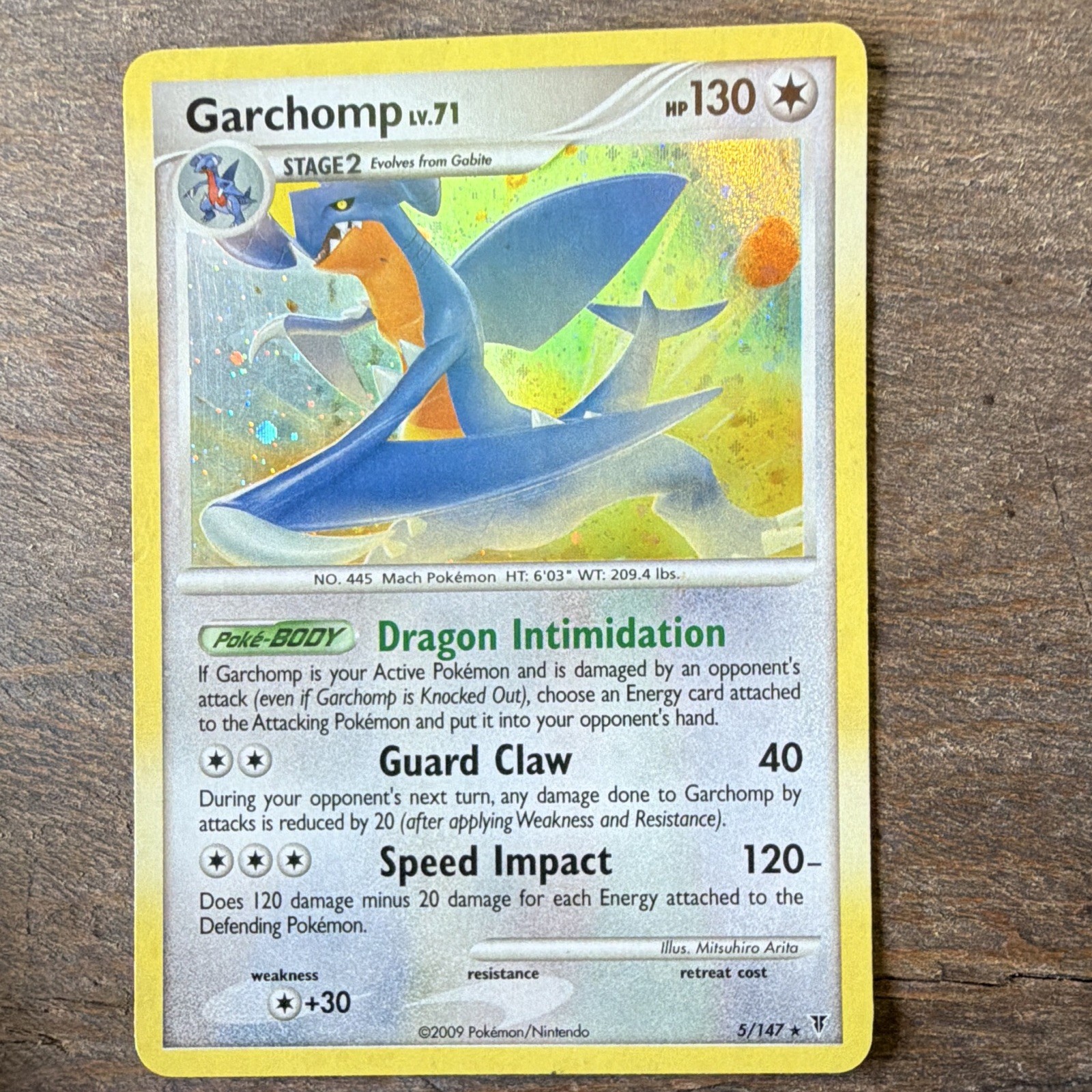 The Pokémon Company Supreme Victors Garchomp 5/147 Holo Rare EN 2009 HP 130